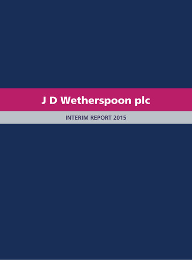 Thumbnail J D Wetherspoon Half-year Report 2015