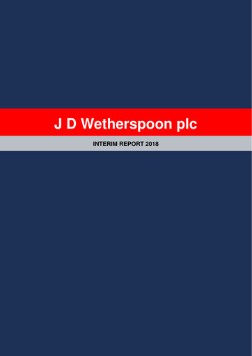 Thumbnail J D Wetherspoon Half-year Report 2018