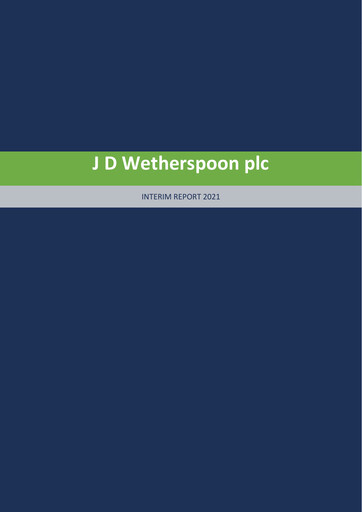 Thumbnail J D Wetherspoon Half-year Report 2021