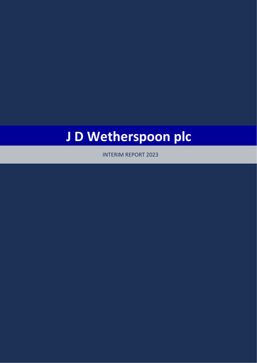 Thumbnail J D Wetherspoon Half-year Report 2023
