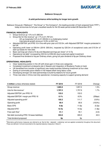 Vorschaubild Bakkavor Group Finanzbericht 2019