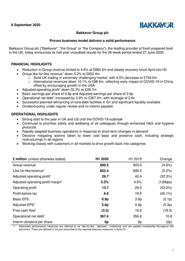 Thumbnail Bakkavor Group Half-year Report 2020-h1