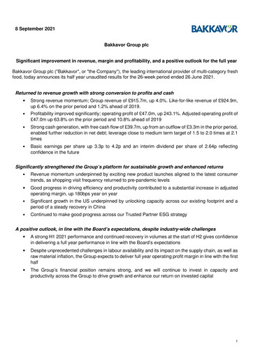 Thumbnail Bakkavor Group Half-year Report 2021-h1