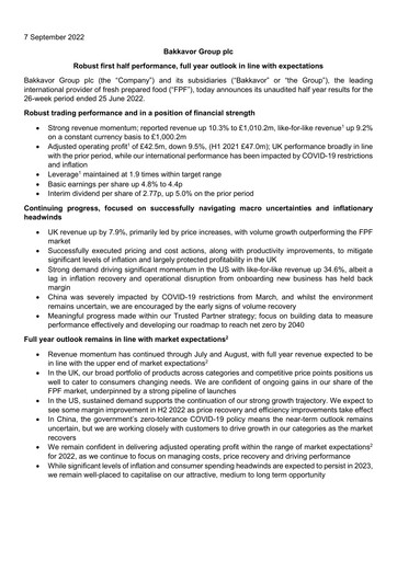 Thumbnail Bakkavor Group Half-year Report 2022-h1