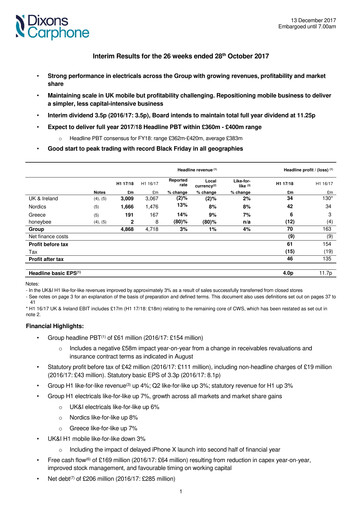 Thumbnail Currys plc Half-year Report 2017-2018
