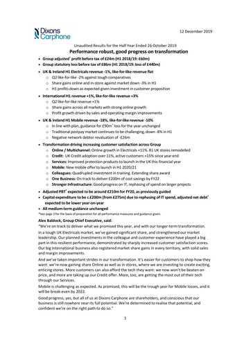 Thumbnail Currys plc Half-year Report 2019-2020