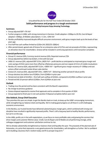 Thumbnail Currys plc Half-year Report 2023-2024
