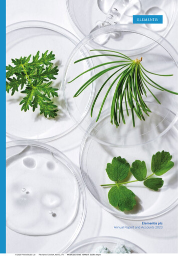 Thumbnail Elementis Annual Report 2023