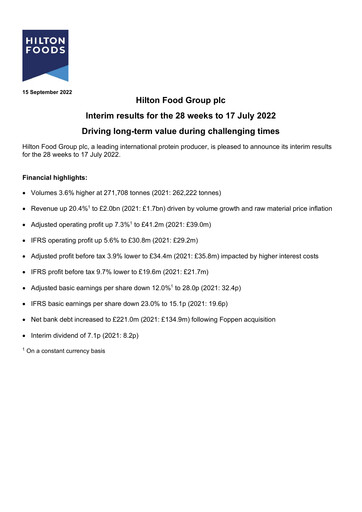 Thumbnail Hilton Food Group plc Half-year Report 2022