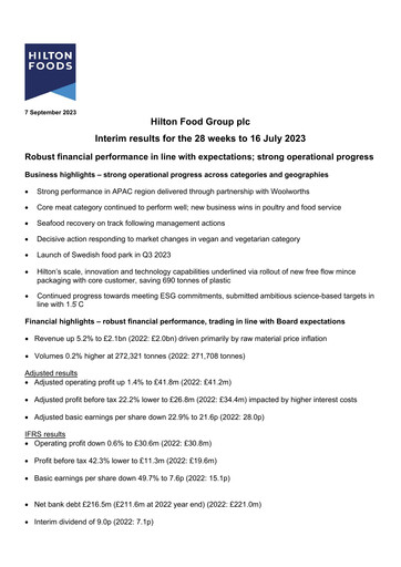 Thumbnail Hilton Food Group plc Half-year Report 2023