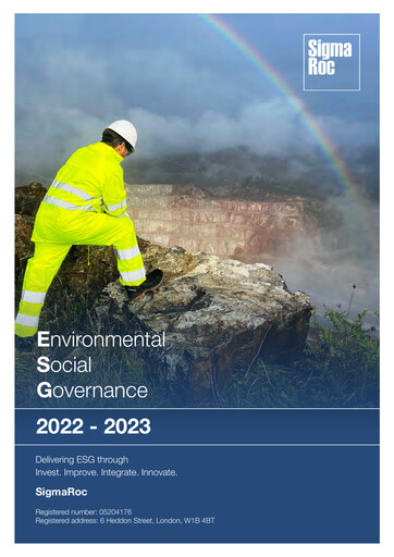 Thumbnail SigmaRoc plc ESG Report 2022-2023