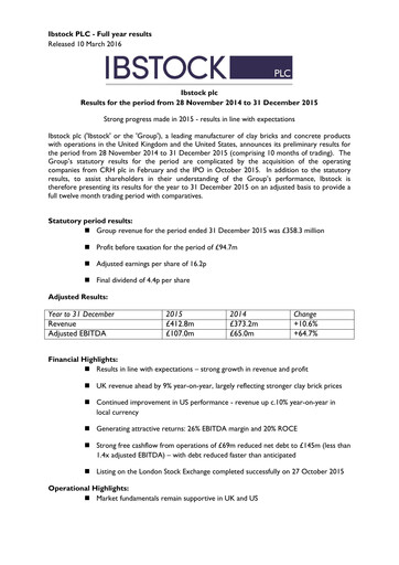 Thumbnail Ibstock plc Financial Report 2015