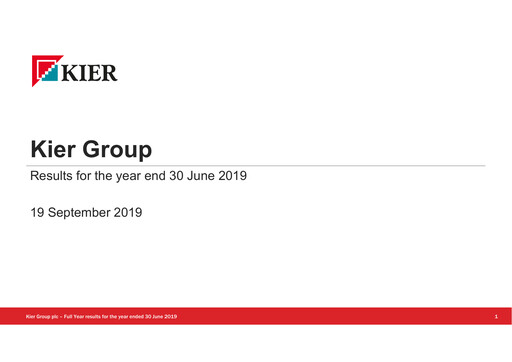 Thumbnail Kier Group Financial Report 2019