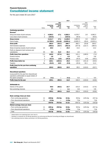 Thumbnail Kier Group Financial Statement 2017
