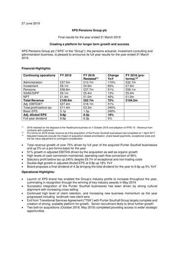 Thumbnail XPS Pensions Group Financial Report 2019