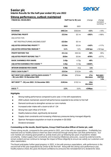 Thumbnail Senior plc Half-year Report 2022-h1