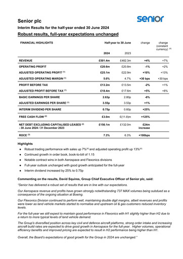 Thumbnail Senior plc Half-year Report 2024-h1