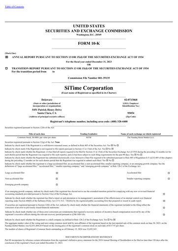 Miniature SiTime Rapport annuel 2023