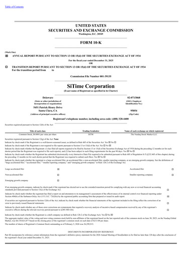 Miniature SiTime Rapport annuel 2025
