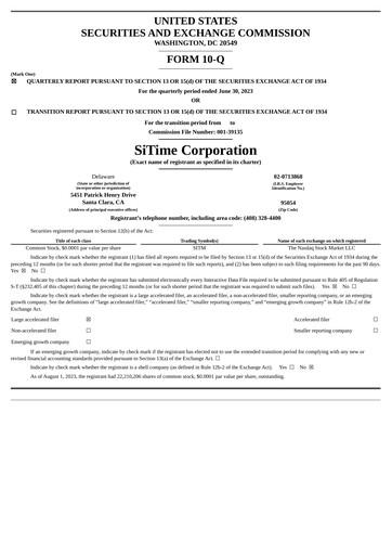 Miniature SiTime Rapport trimestriel 2023-q2