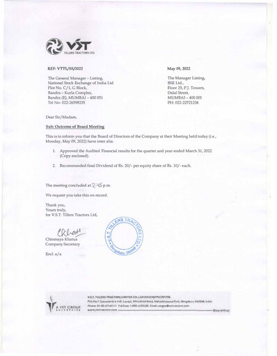Thumbnail Vst Tillers Tractors
 Financial Statement 2021-2022