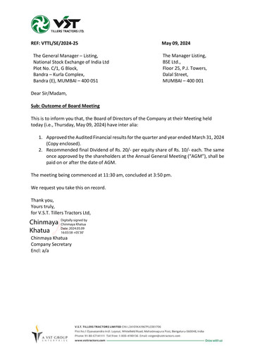 Thumbnail Vst Tillers Tractors
 Financial Statement 2023-2024