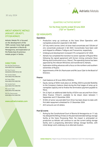 Thumbnail Adriatic Metals Quarterly Report 2024-q2