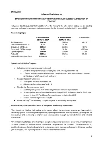 Thumbnail Hollywood Bowl Group Half-year Report 2017-h1