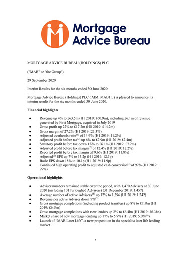 Thumbnail Mortgage Advice Bureau (Holdings) Half-year Report 2020-h1