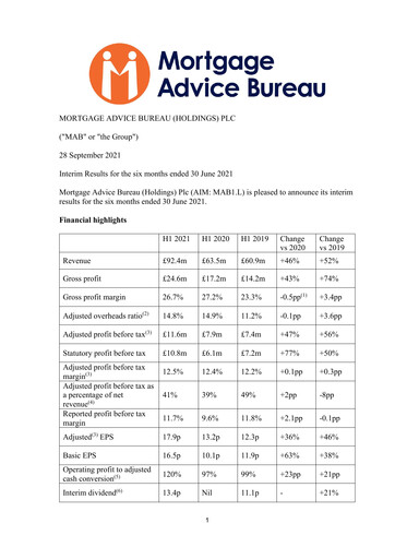 Thumbnail Mortgage Advice Bureau (Holdings) Half-year Report 2021-h1