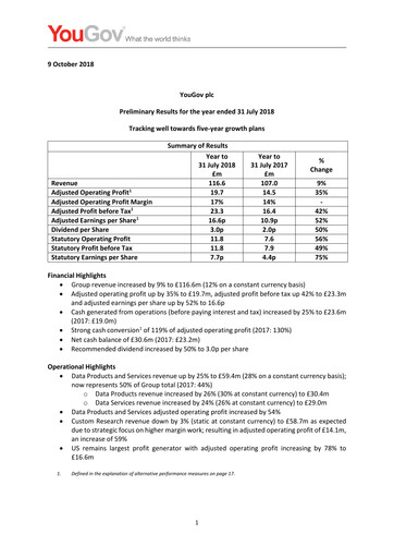 Thumbnail YouGov plc Financial Report 2018
