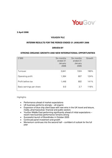 Thumbnail YouGov plc Half-year Report 2006