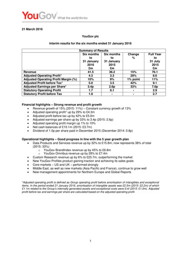 Thumbnail YouGov plc Half-year Report 2016