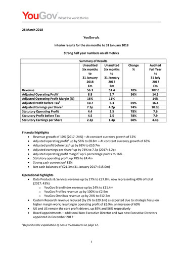 Thumbnail YouGov plc Half-year Report 2018