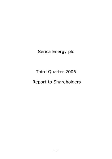 Thumbnail Serica Energy Quarterly Report 2006-q3