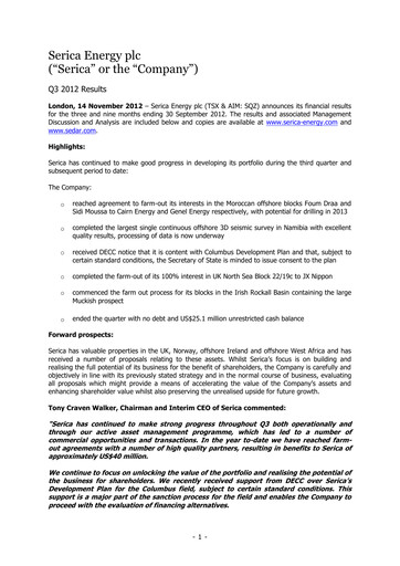 Thumbnail Serica Energy Quarterly Report 2012-q3