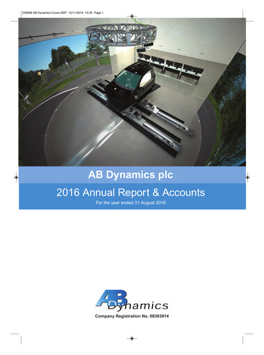 Thumbnail AB Dynamics Annual Report 2016