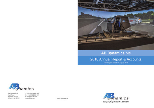 Thumbnail AB Dynamics Annual Report 2018
