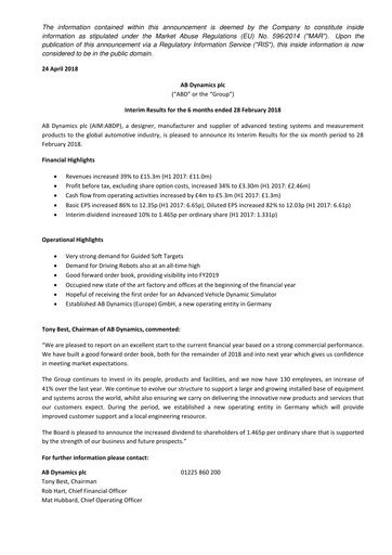 Thumbnail AB Dynamics Half-year Report 2018-h1