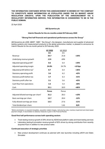 Thumbnail AB Dynamics Half-year Report 2020-h1