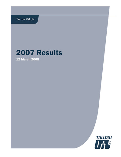 Thumbnail Tullow Oil Financial Report 2007