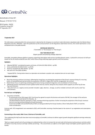 Thumbnail Team Internet Group Financial Statement 2017-h1