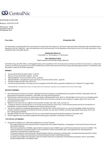 Thumbnail Team Internet Group Financial Statement 2018-h1