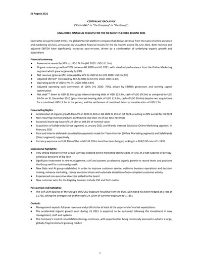 Thumbnail Team Internet Group Financial Statement 2021-h1