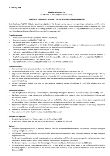 Thumbnail Team Internet Group Financial Statement 2021