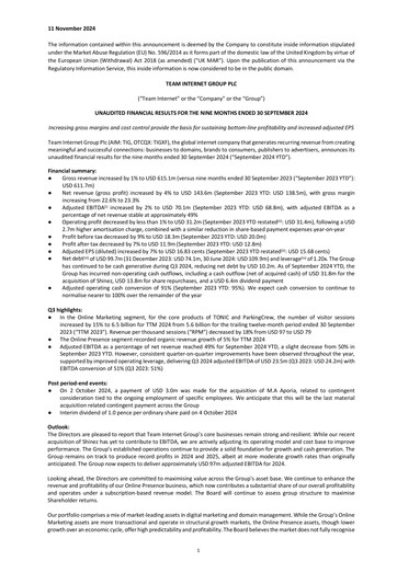 Thumbnail Team Internet Group Financial Statement 2024-9m