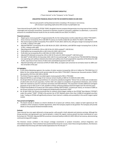Thumbnail Team Internet Group Financial Statement 2024-h1