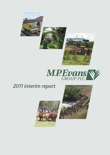 Miniature M.P. Evans Group PLC Rapport semestriel 2011-h1