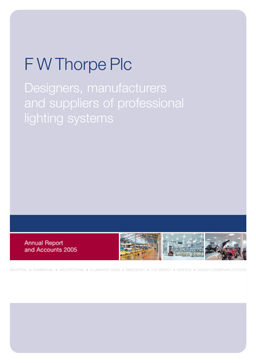 Thumbnail FW Thorpe Plc Annual Report 2005