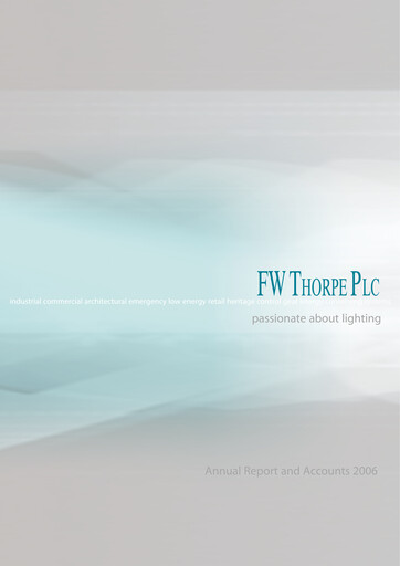 Thumbnail FW Thorpe Plc Annual Report 2006